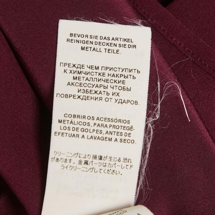 Pre Owned Dolce & Gabbana Burgundy Silk Blouse S