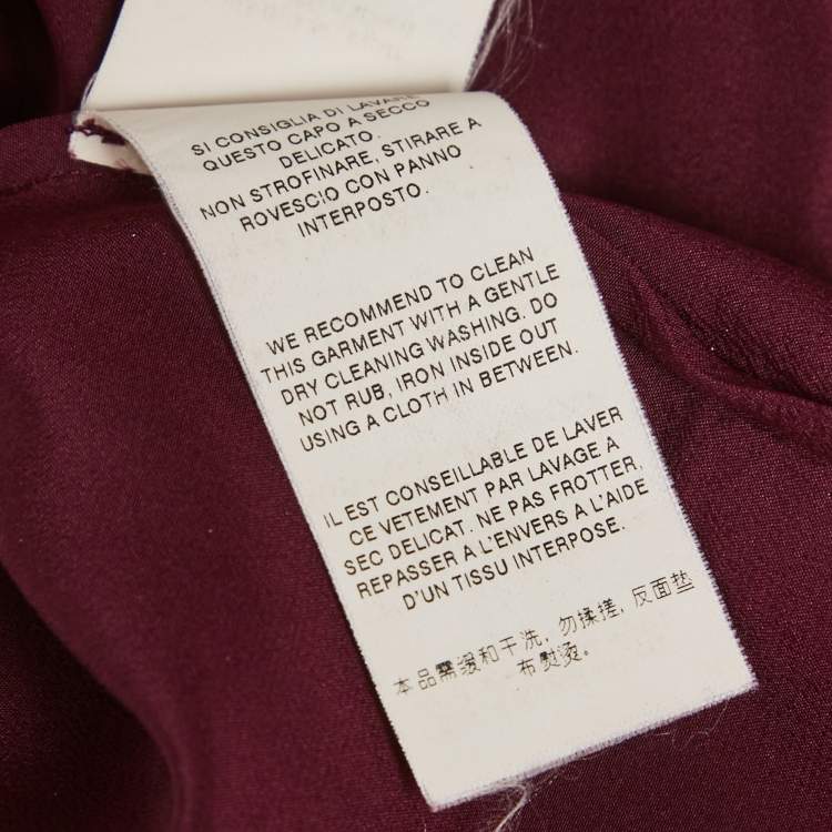 Pre Owned Dolce & Gabbana Burgundy Silk Blouse S