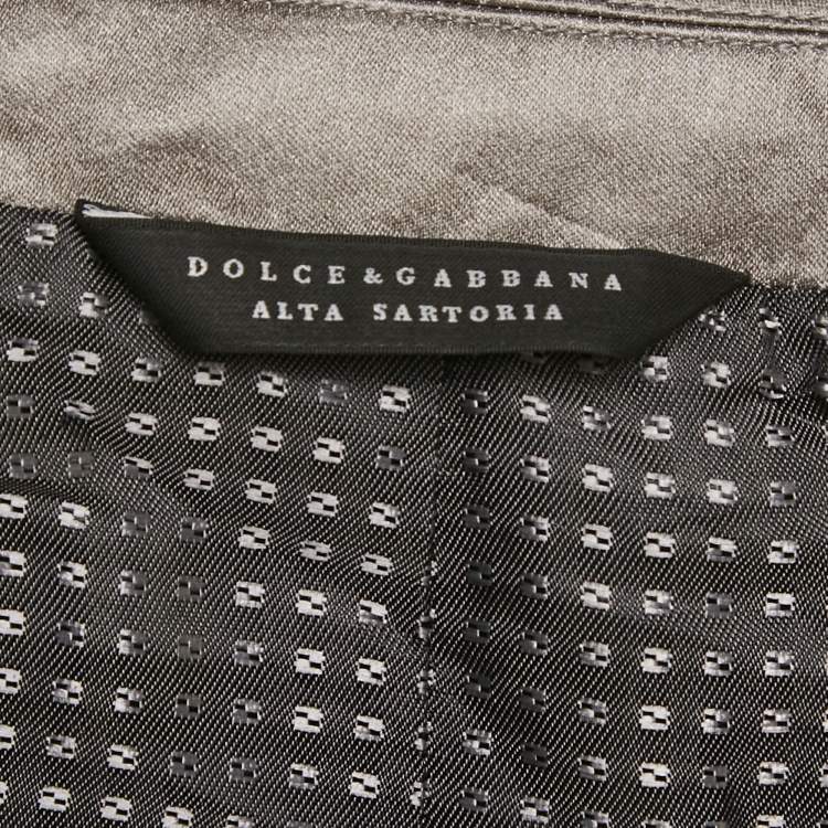 Pre Owned Dolce & Gabbana Alta Sartoria Burgundy Jacquard Long Belted Coat S