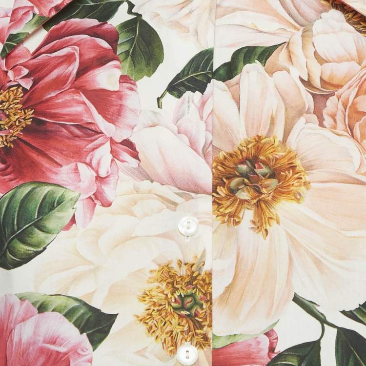 Pre Owned Dolce & Gabbana Pink Floral Print Cotton Tie-Front Top S