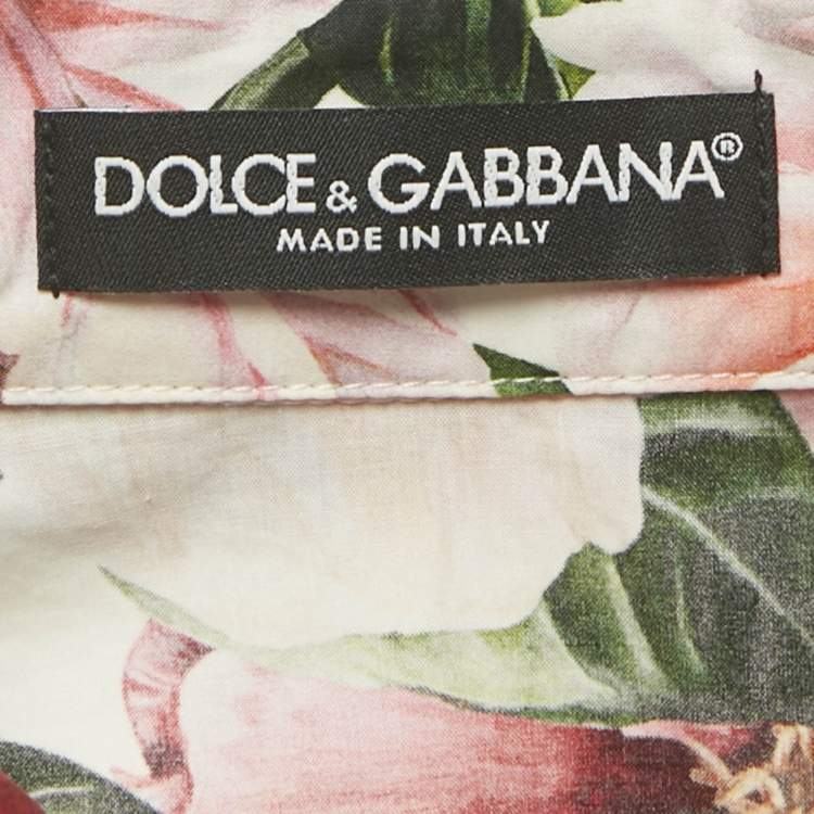 Pre Owned Dolce & Gabbana Pink Floral Print Cotton Tie-Front Top S