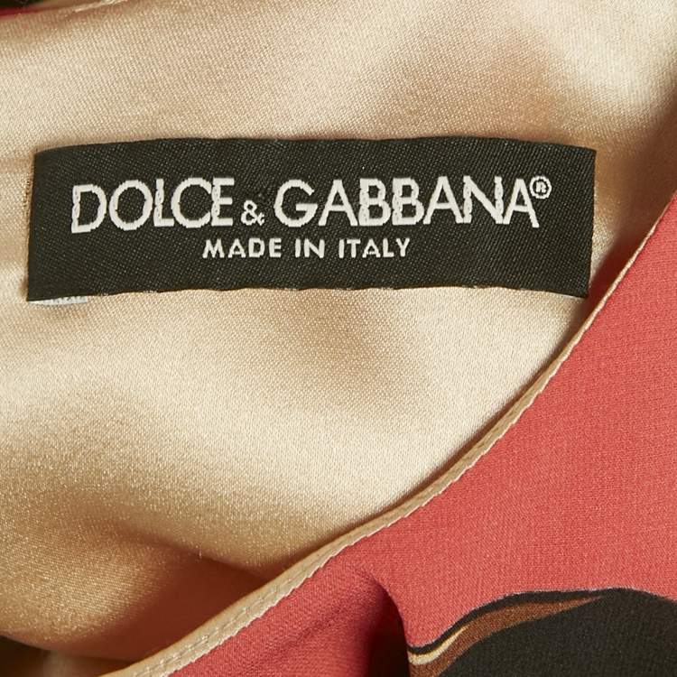 Pre Owned Dolce & Gabbana Pink Gelato Popsicle-Print Silk Charmeuse Dress S
