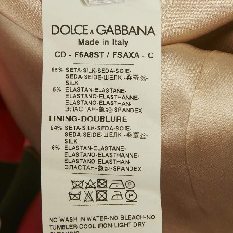 Pre Owned Dolce & Gabbana Pink Gelato Popsicle-Print Silk Charmeuse Dress S