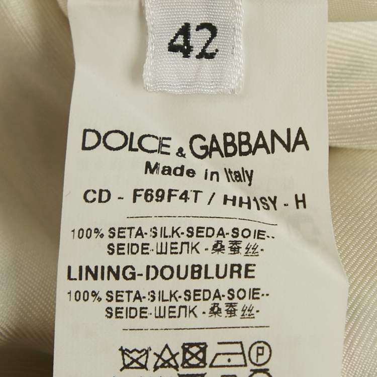 Pre Owned Dolce & Gabbana Majolica Print Silk Front Slit Maxi Dress M