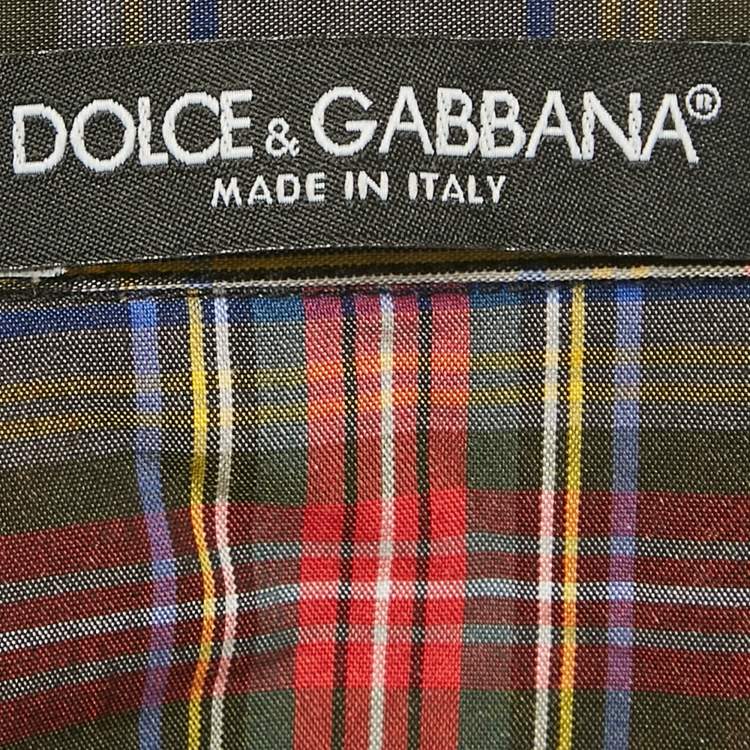 Pre Owned Dolce & Gabbana Grey/Red Plaid Cotton Pearl Snap Button Detail Sleeveless Shirt S