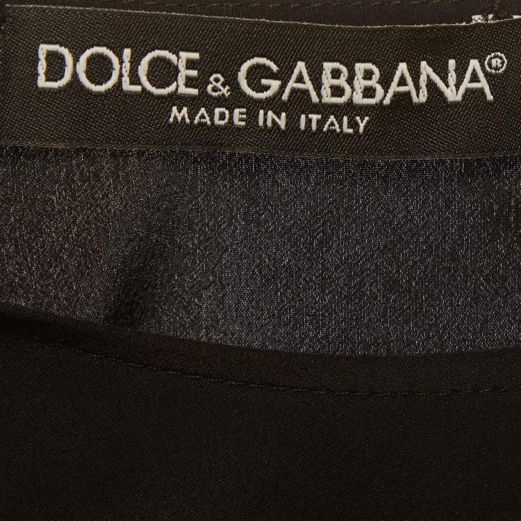 Pre Owned Dolce & Gabbana Black Silk Top S