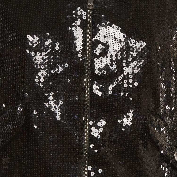 مملوكة مسبقًا Dolce & Gabbana Black Sequin Bomber Jacket M