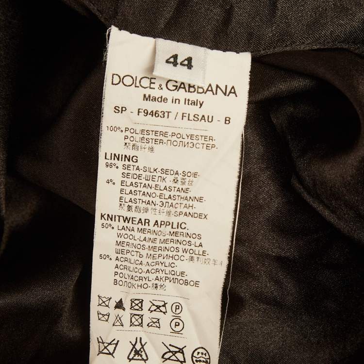 مملوكة مسبقًا Dolce & Gabbana Black Sequin Bomber Jacket M