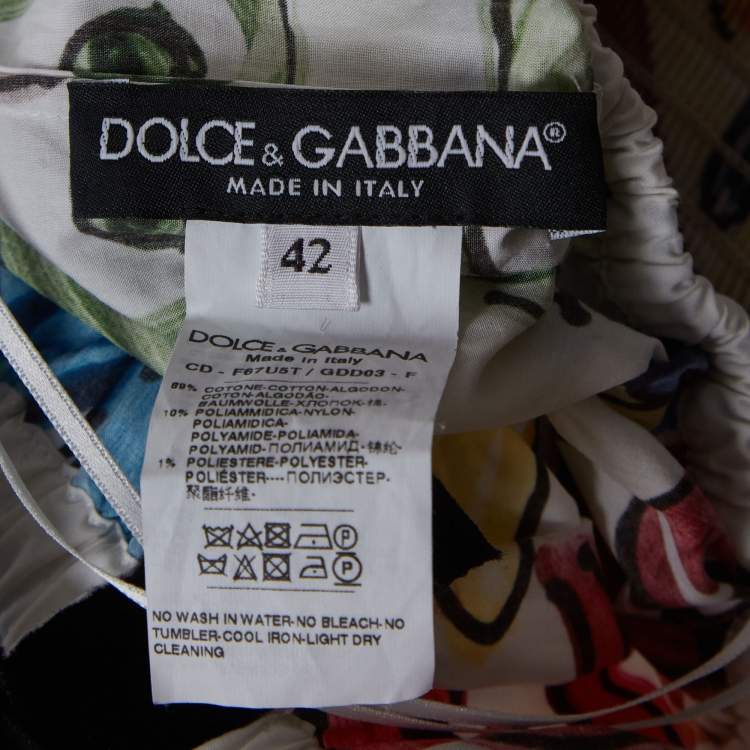 مملوكة مسبقًا Dolce & Gabbana Multicolor Printed Lace Trim Cotton Jumpsuit M