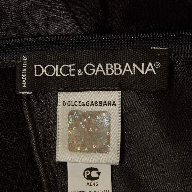 Pre Owned Dolce & Gabbana Black Lace Trim Satin Camisole M