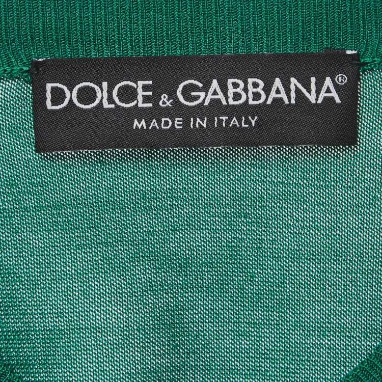 Pre Owned Dolce & Gabbana Green Knit Crop Cardigan S