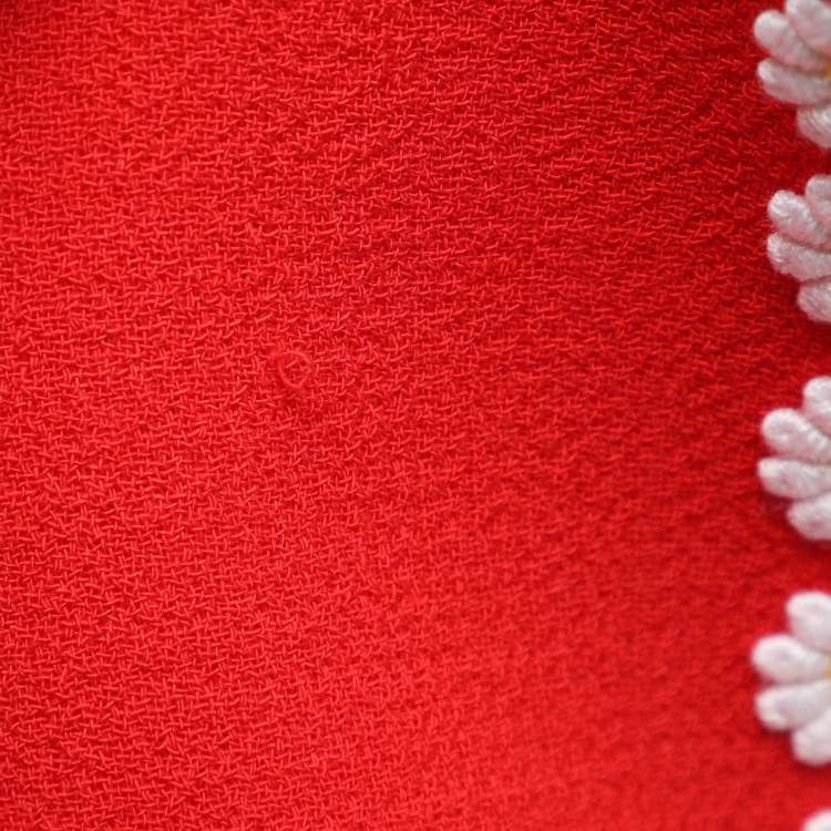 Pre Owned Dolce & Gabbana Red Wool Floral Applique Mini Dress S