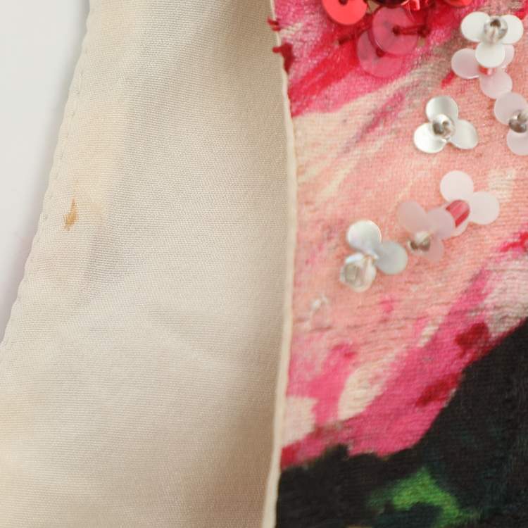 Pre Owned Dolce & Gabbana Multicolor Jacquard Embellished Dress S