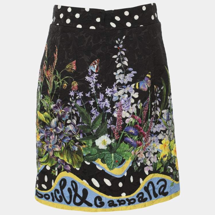 Pre Owned Dolce & Gabbana Multicolor Jacquard Mini Skirt S