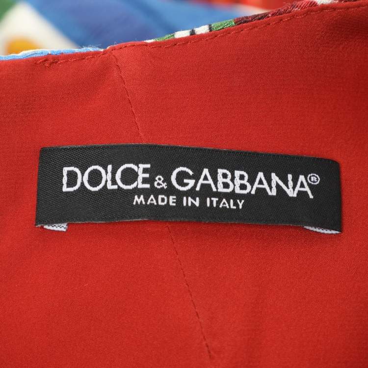 Pre Owned Dolce & Gabbana Multicolor Printed Jacquard Dress S