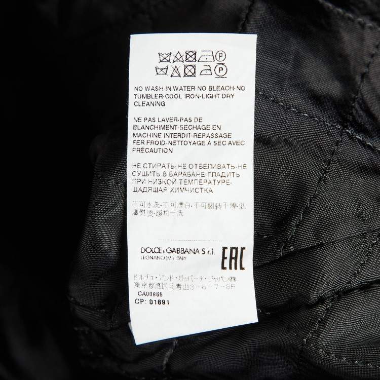 Pre Owned Dolce & Gabbana Black Tweed Mid Length Coat M