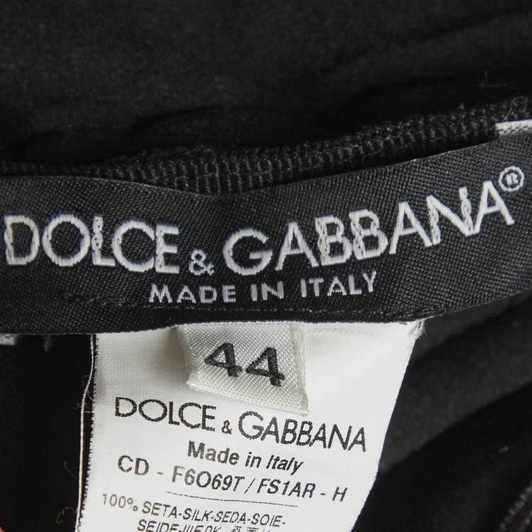 مملوكة مسبقًا Dolce & Gabbana Brown Leopard Print Silk Ruched Strapless Dress M