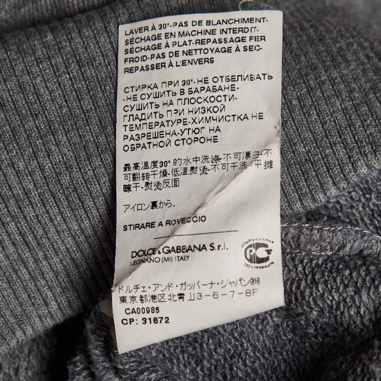 Pre Owned Dolce & Gabbana Grey DG Loves London Cotton Sweatshirt S
