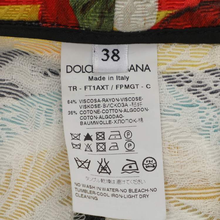 Pre Owned Dolce & Gabbana Multicolor Printed Jacquard Palazzo Pant S