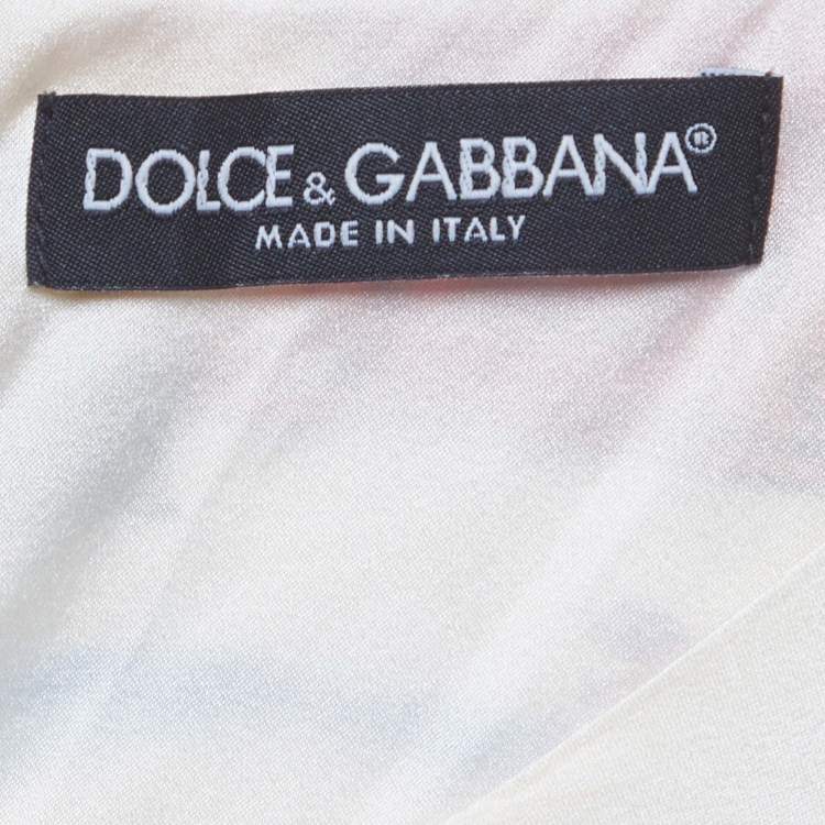 Pre Owned Dolce & Gabbana Multicolour Floral Print Satin Ruched Mini Dress M