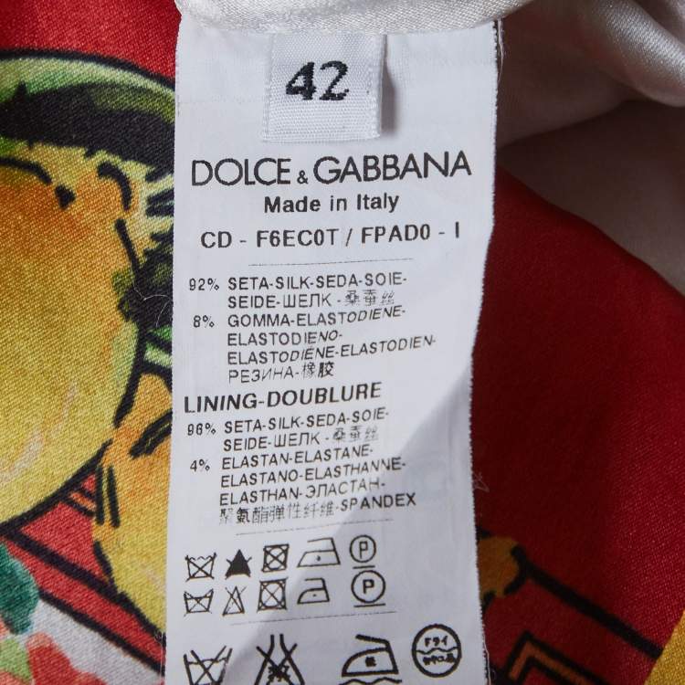 Pre Owned Dolce & Gabbana Multicolour Floral Print Satin Ruched Mini Dress M
