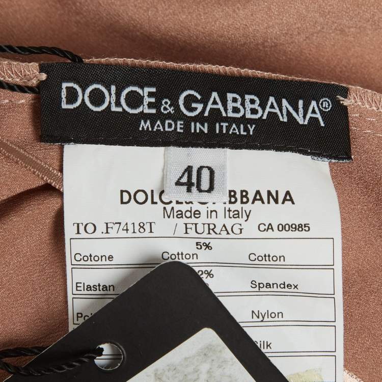 Pre Owned Dolce & Gabbana Beige Silk Lace Detail Camisole S