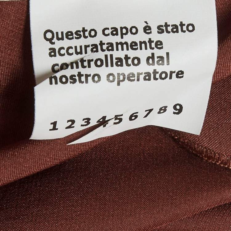 Pre Owned Dolce & Gabbana Brown Satin Lace Detail Top M