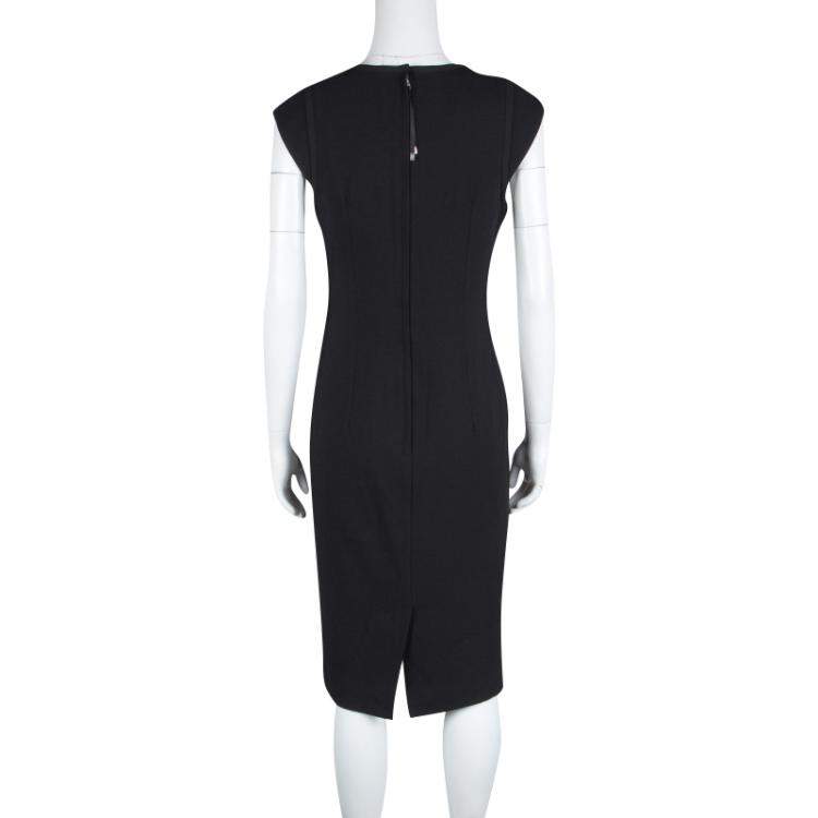 Pre Owned Dolce & Gabbana Black Wool Cap Sleeve Dress M