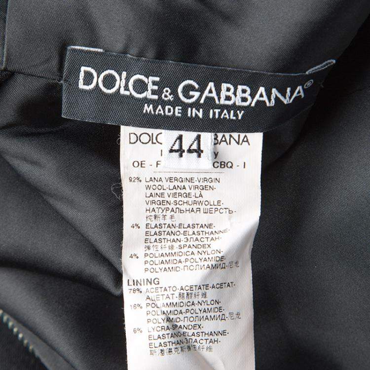 Pre Owned Dolce & Gabbana Black Wool Cap Sleeve Dress M
