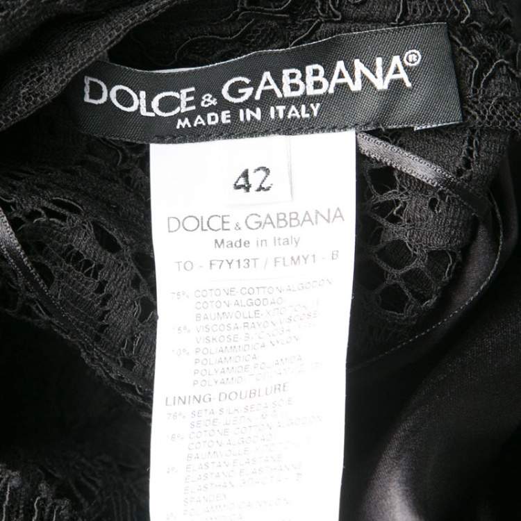 Pre Owned Dolce & Gabbana Black Floral Lace Sleeveless Top M