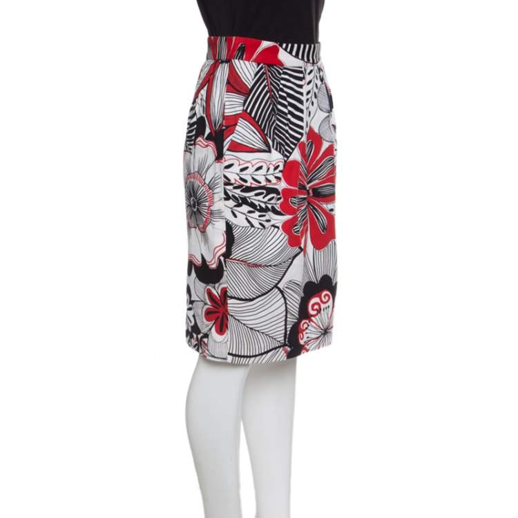 مملوكة مسبقًا Dolce & Gabbana Multicolor Floral Printed Cotton High Waist Skirt S