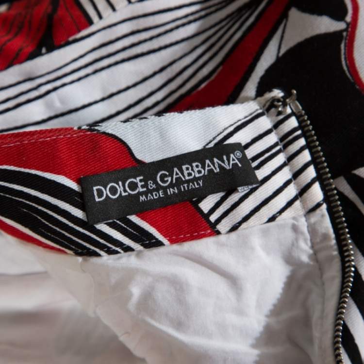 مملوكة مسبقًا Dolce & Gabbana Multicolor Floral Printed Cotton High Waist Skirt S