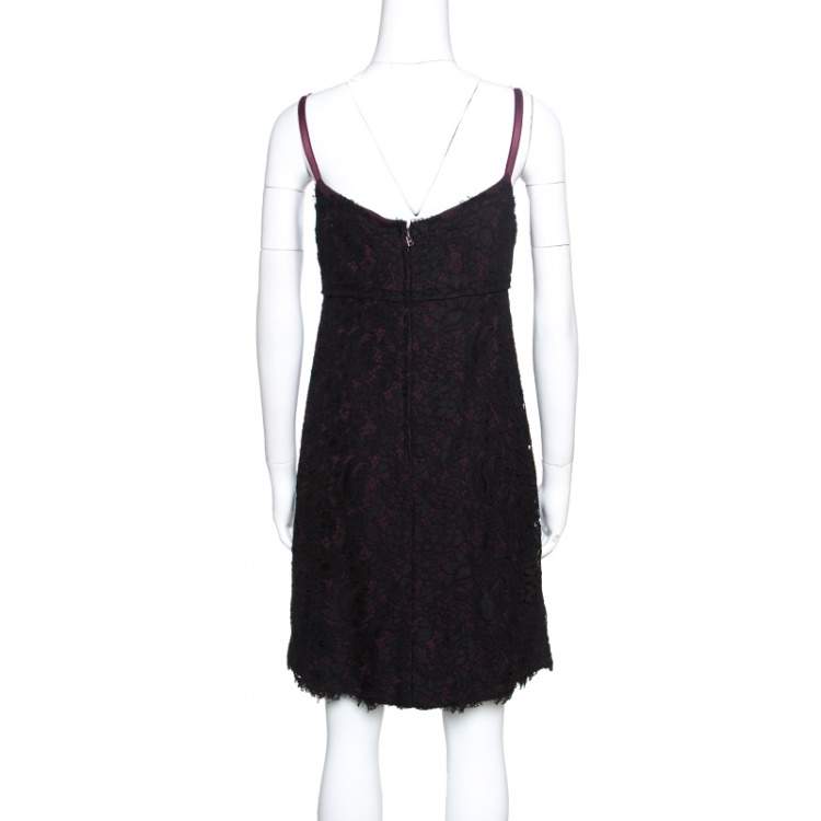 مملوكة مسبقًا Dolce & Gabbana Black Floral Lace Sleeveless Dress M