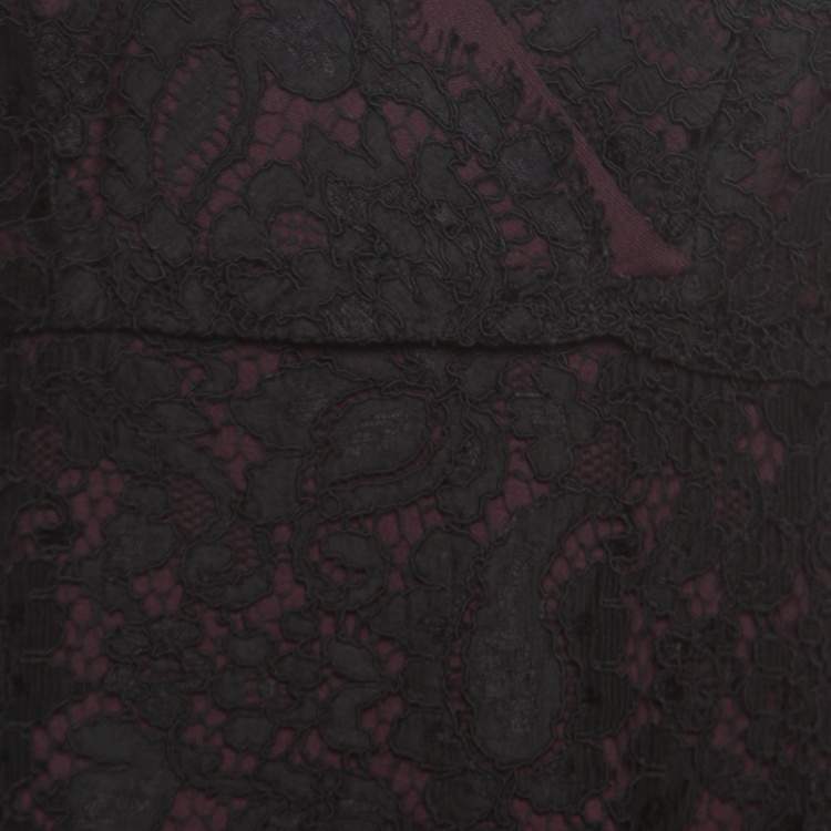 مملوكة مسبقًا Dolce & Gabbana Black Floral Lace Sleeveless Dress M