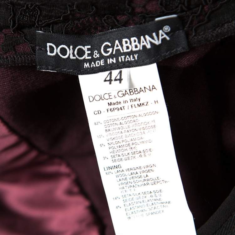 مملوكة مسبقًا Dolce & Gabbana Black Floral Lace Sleeveless Dress M