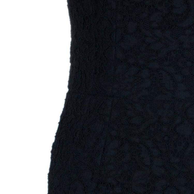 Pre Owned Dolce & Gabbana Black Lace Shift Dress M