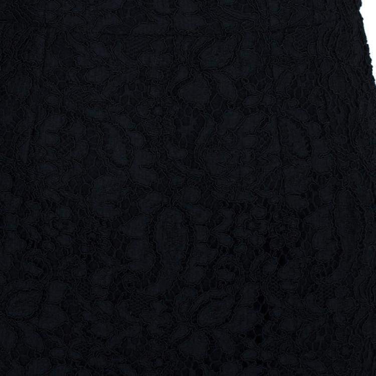 Pre Owned Dolce & Gabbana Black Lace Shift Dress M