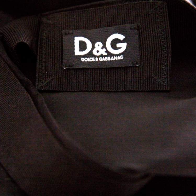 Pre Owned Dolce & Gabbana Black Bow Detail Silk Satin Skirt M