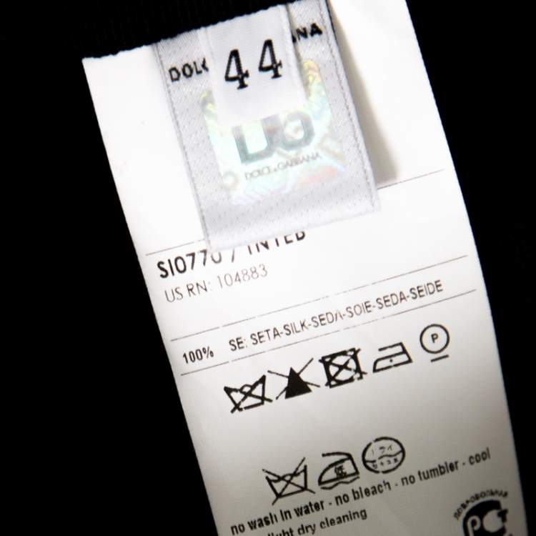 Pre Owned Dolce & Gabbana Black Bow Detail Silk Satin Skirt M