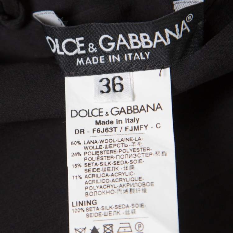 Pre Owned Dolce & Gabbana Multicolor Wool Blend Embellished Pencil Dress XS