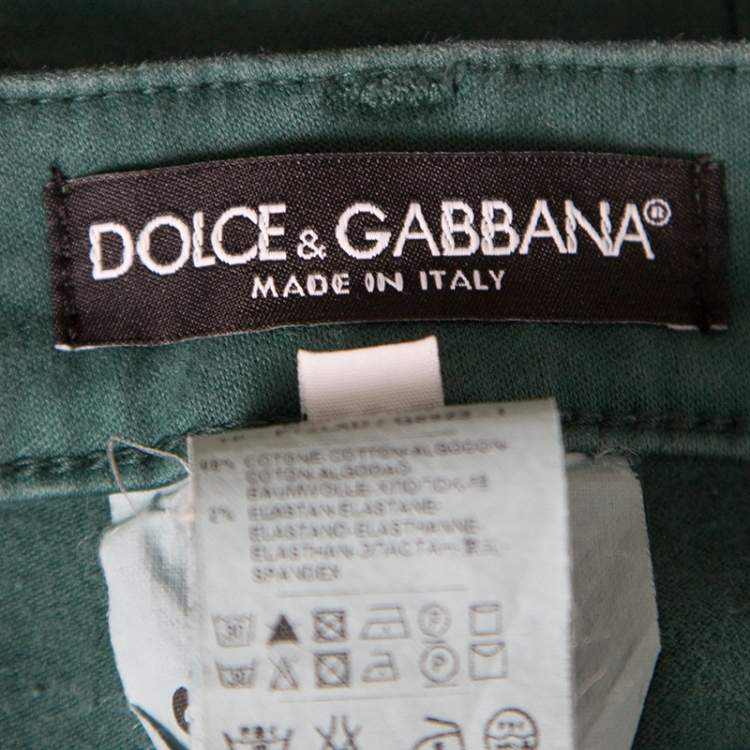 Pre Owned Dolce & Gabbana Green Skinny Pretty Jeans S