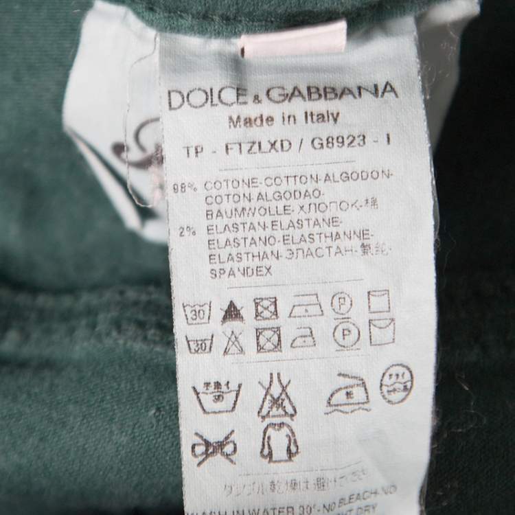 Pre Owned Dolce & Gabbana Green Skinny Pretty Jeans S