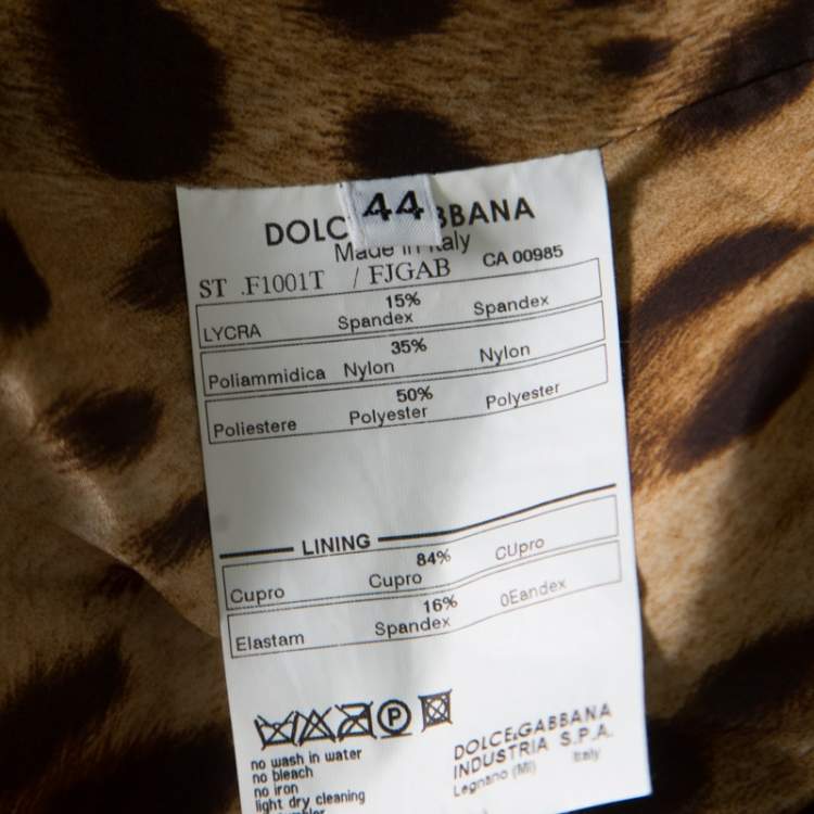 Pre Owned Dolce & Gabbana Matte Gold Cloque Faux Pearl Embedded Button Front Blazer M