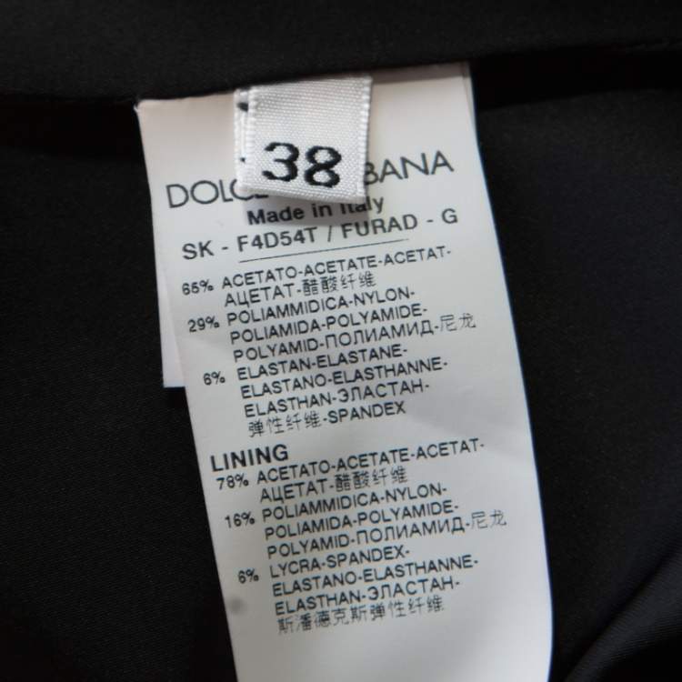 مملوكة مسبقًا Dolce & Gabbana Black Satin Pencil Midi Skirt S