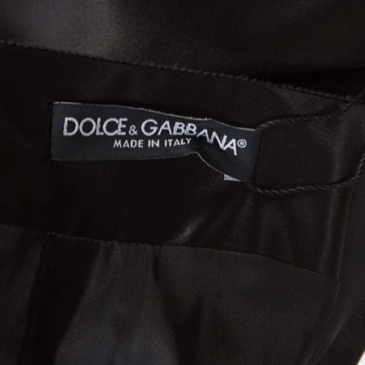 مملوكة مسبقًا Dolce & Gabbana Black Satin Pencil Midi Skirt S