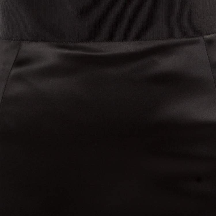مملوكة مسبقًا Dolce & Gabbana Black Satin Pencil Midi Skirt S