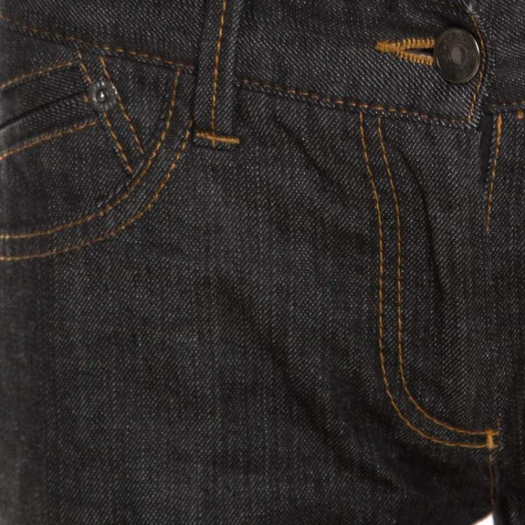 Pre Owned Dolce & Gabbana Black Contrast Topstitch Detail Denim Jeans M