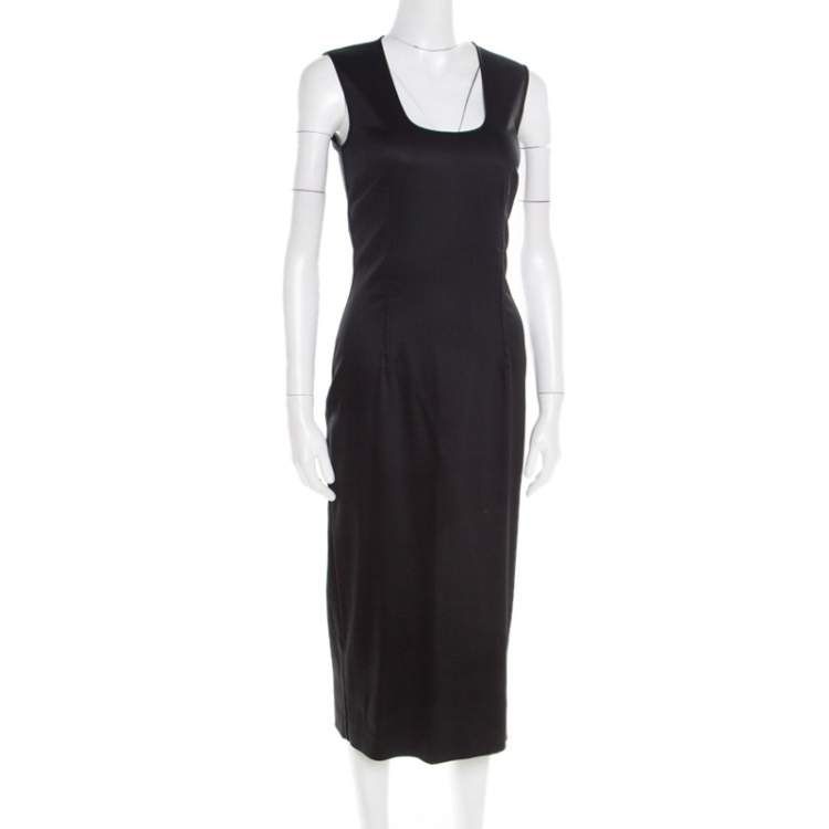 Pre Owned Dolce & Gabbana Black Sleveeless Midi Dress S