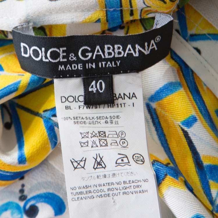 Pre Owned Dolce & Gabbana Majolica Printed Silk Top and Shorts Set S