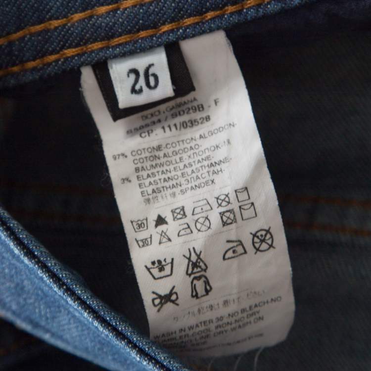 Pre Owned Dolce & Gabbana Indigo Dark Wash Denim Cuffed Hem Shorts S